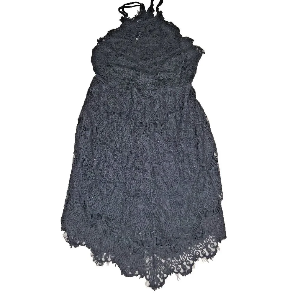 Free People Intimately Black Lace Dress Womens Size XS Party Casual Beach EUC